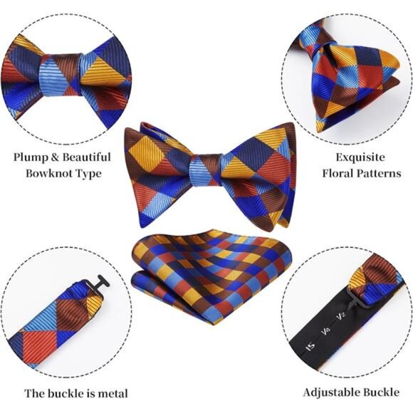 Bow Ties for Men B-02 Orange/N - Picture 6 of 6